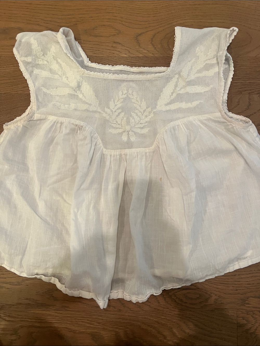 THE GREAT. White Embroidered Cotton Camisole